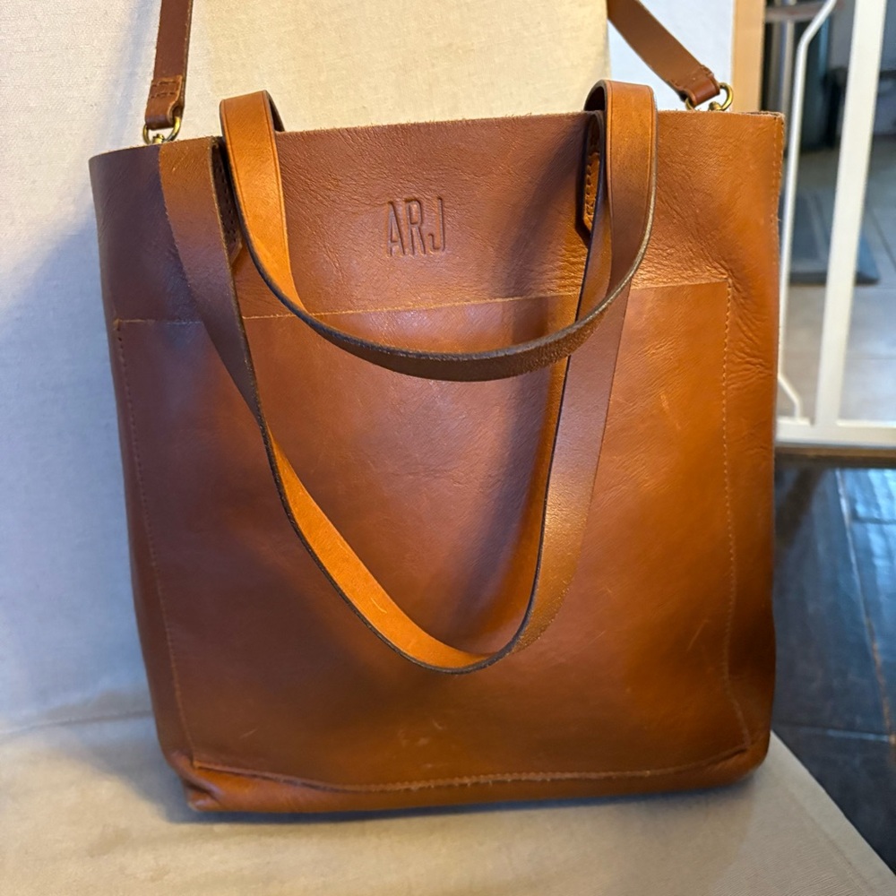 Madewell Tan Leather Tote Bag